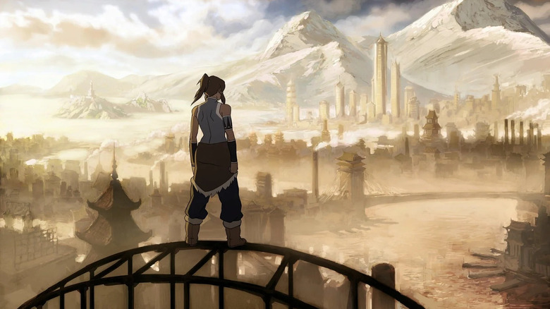 Korra overlooks Republic City in The Legend of Korra.