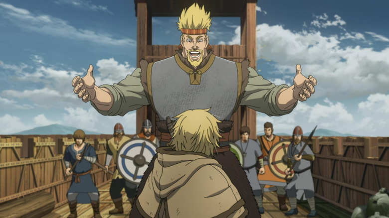 Thorfinn  faces Thorkell in Vinland Saga.