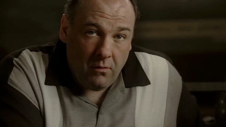Tony Soprano (James Gandolfini) looks up in the series finale of The Sopranos