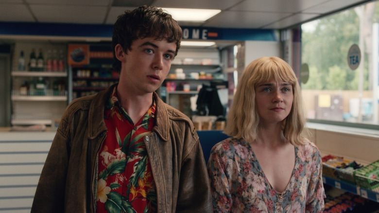 Alex Lawther and Jessica Barden as James and Alyssa in The End of the Effing World.