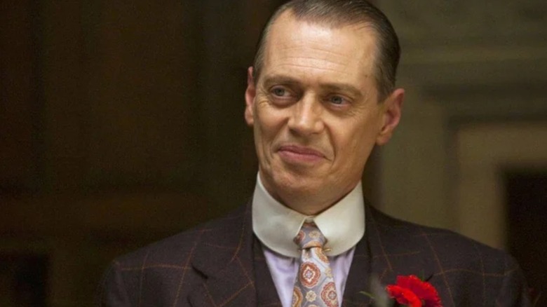 Nucky Thompson (Steve Buscemi) smiling in Boardwalk Empire