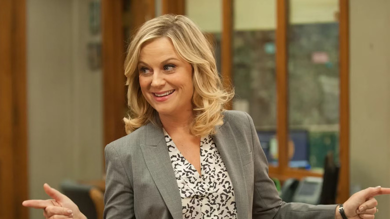 Amy Poehler as Leslie Knope smiles in Parks and Recreation