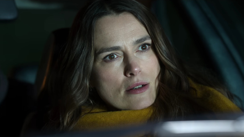Keira Knightley's Helen Webb looking concerned on Black Doves