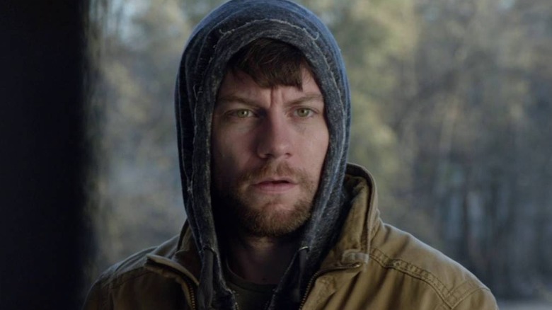 Kyle Barnes (Patrick Fugit) wearing his hood up on "Outcast."
