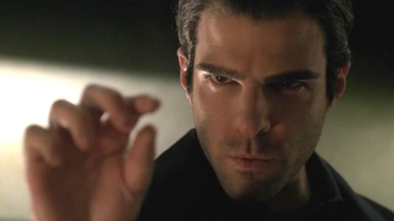 Sylar (Zachary Quinto) makes an intimidating gesture in Heroes