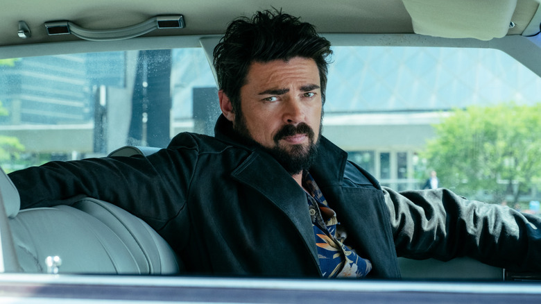 Billy Butcher (Karl Urban) drives a car in The Boys