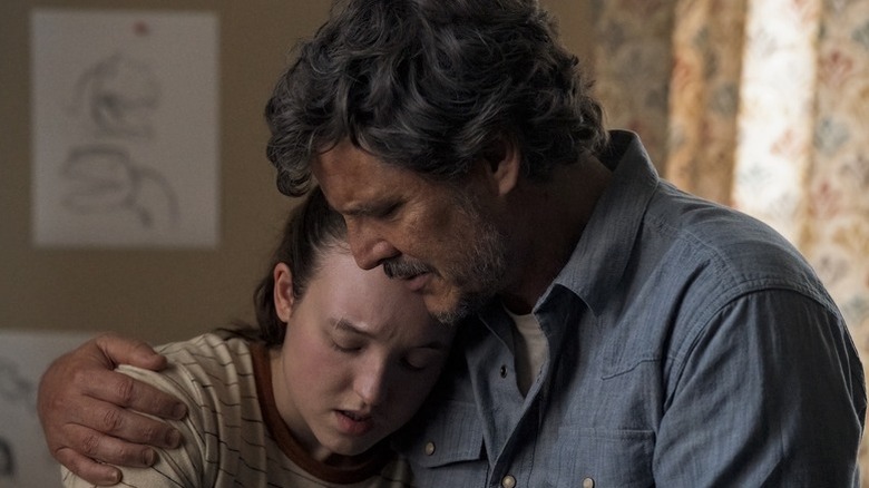 Joel hugs Ellie in "The Last of Us"