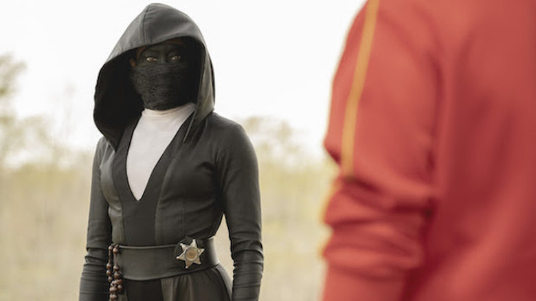 Angela Abar faces down a foe in "Watchmen"