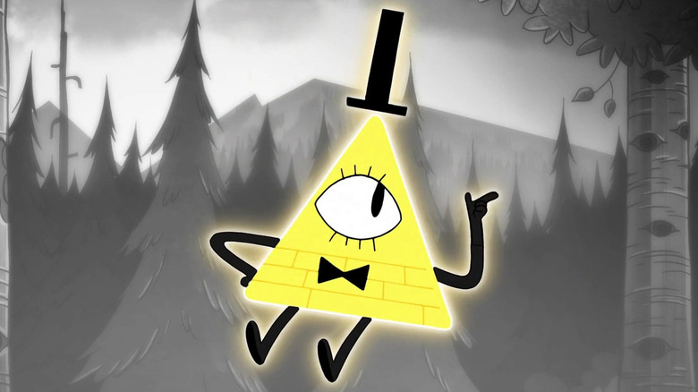 Bill Cipher floating in mid-air in Gravity Falls