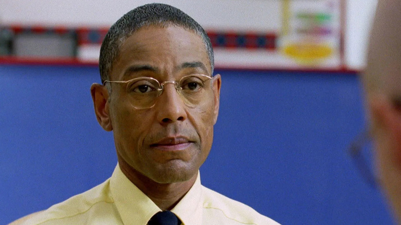 Giancarlo Esposito as Gus Fring looking stoic in Breaking Bad