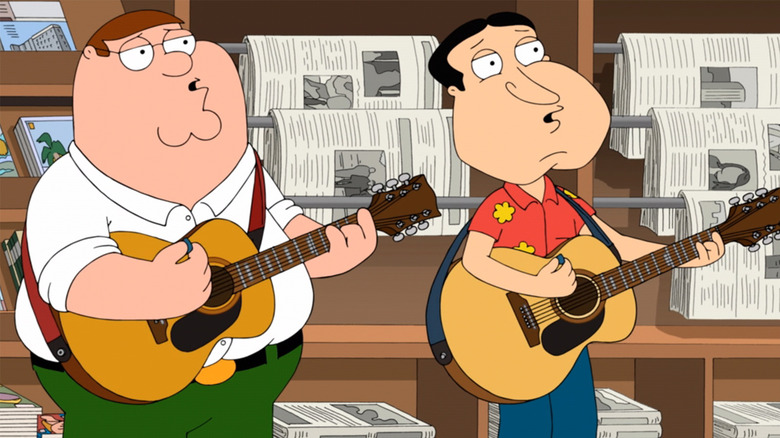 Peter and Quagmire singing in Family Guy Season 12 Episode 7 Into Harmony's Way