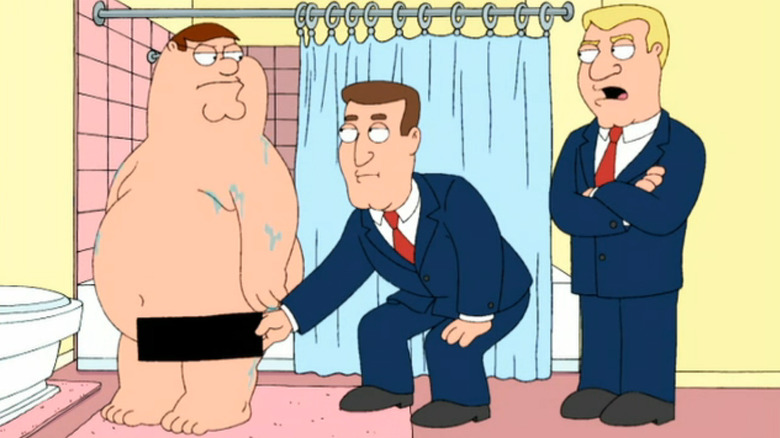 The FCC censors Peter in Family Guy Season 4 Episode 14 PTV