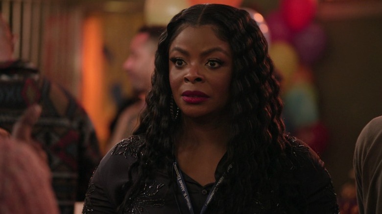 Ava with a stunned expression on Abbott Elementary S3E10