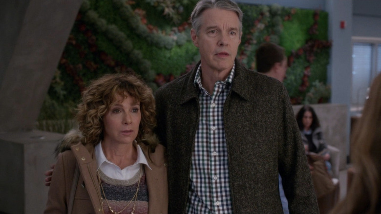 Carol and John Dickinson looking concerned