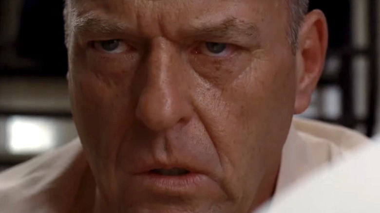 Hank looks up in shock in "Breaking Bad"