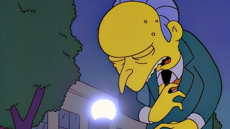 Mr. Burns writhers in pain in "The Simpsons"