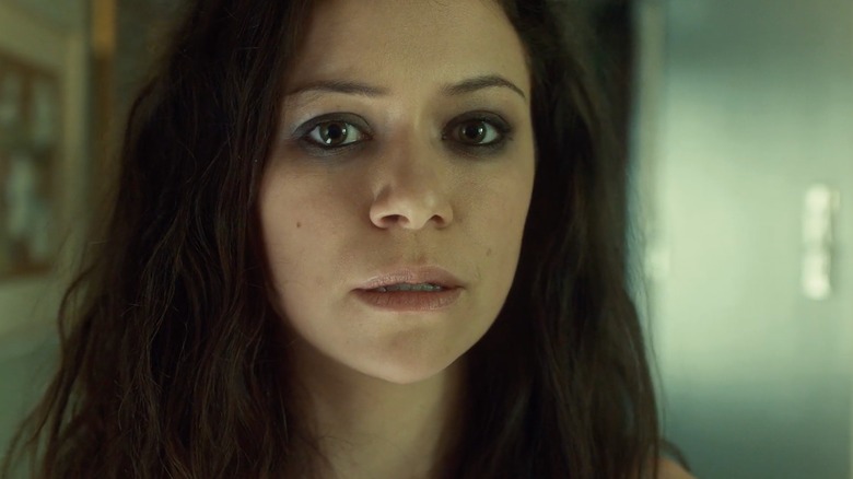 Sarah Manning looking at someone