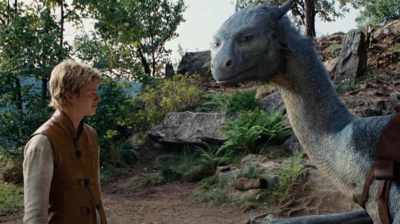 Eragon (Ed Speelers) talks to a dragon in Eragon