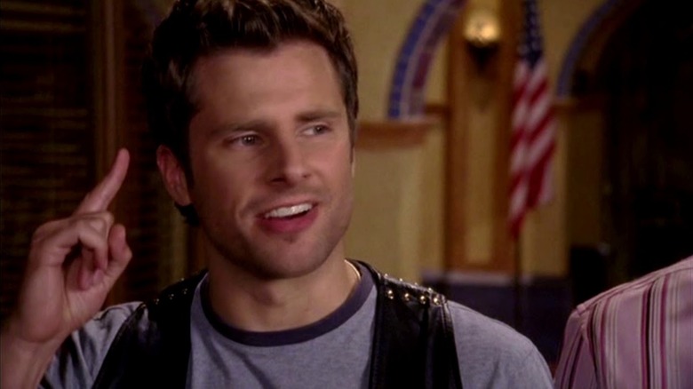 James Roday Rodriguez as Shawn Spencer jokes around on Psych