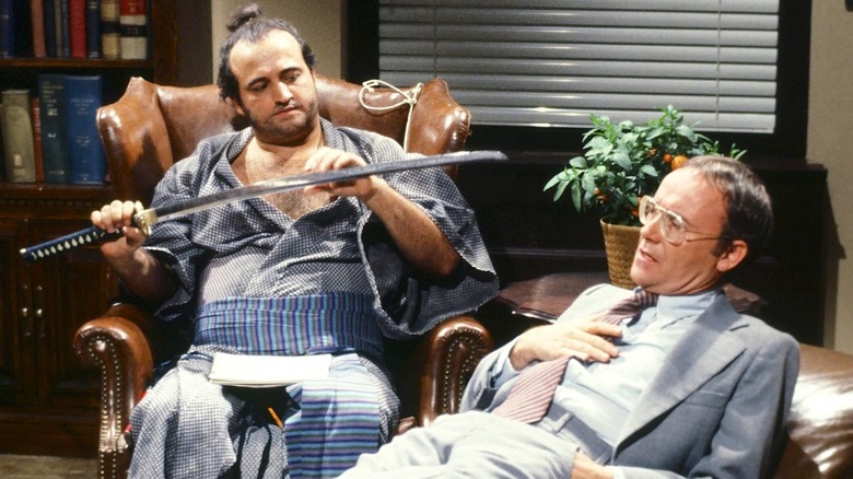 John Belushi and Buck Henry on SNL