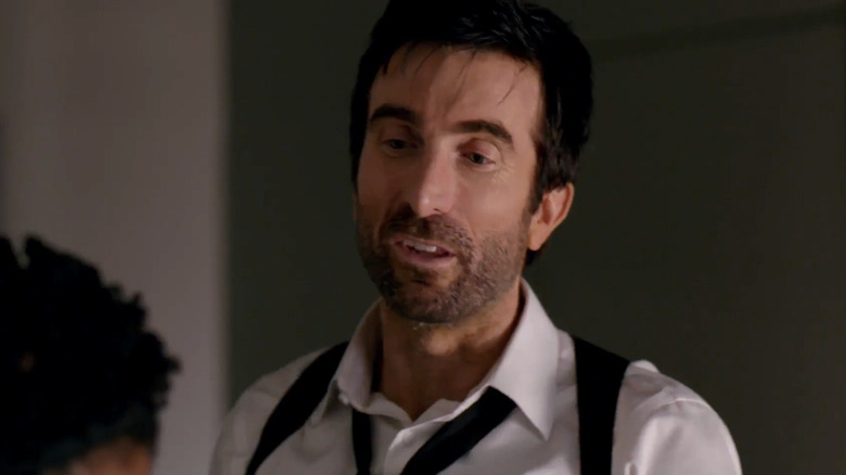 Sharlto Copley's Christian Walker speaking in Powers