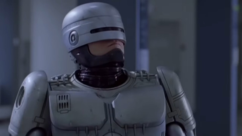 Page Fletcher's RoboCop looking up in RoboCop: Prime Directives