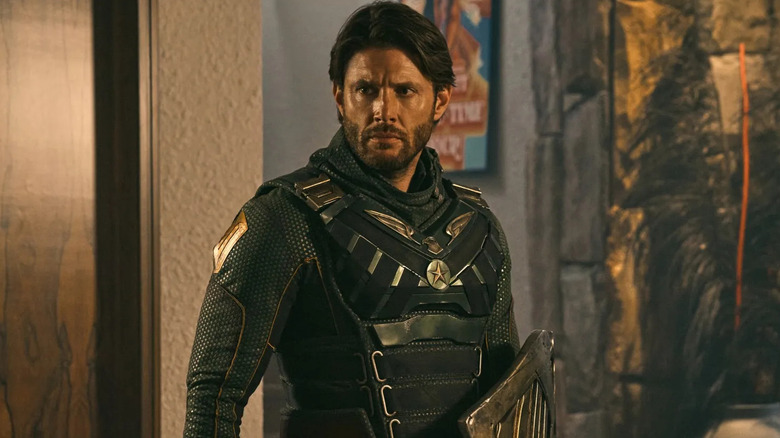 Jensen Ackles as Soldier Boy, scowling in Herogasm in The Boys.
