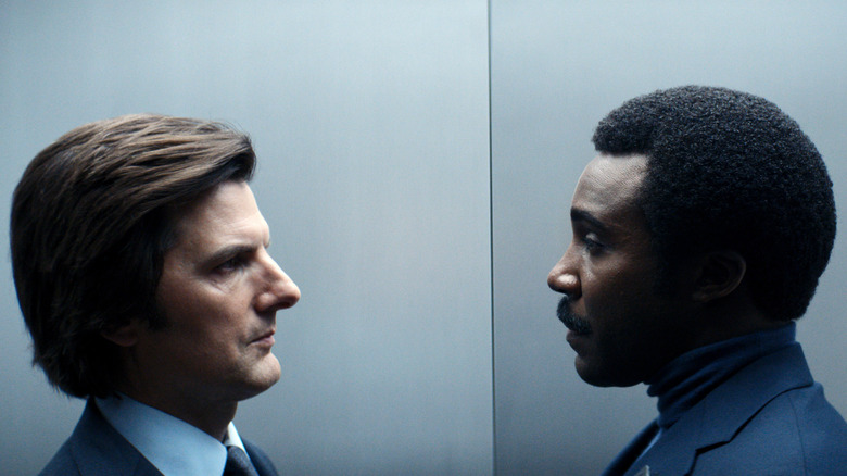 Adam Scott's Mark S. facing off with Tramell Tillman's Mr. Milchick on Severance
