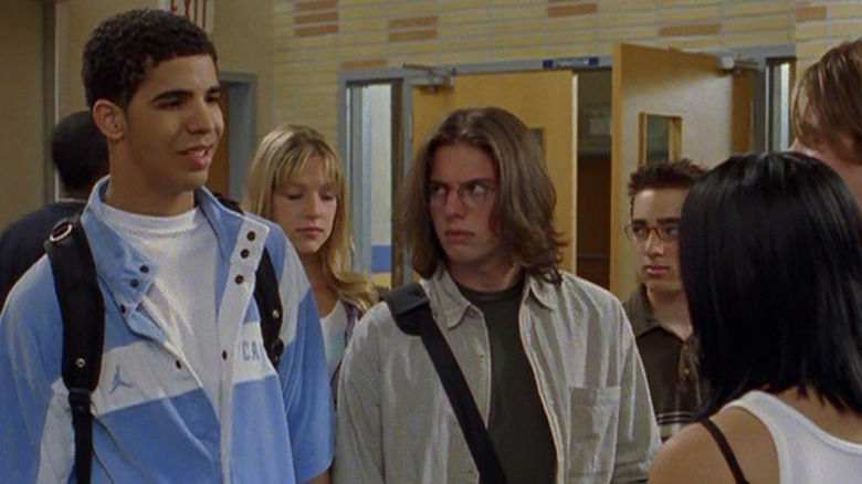 Jimmy (Drake) and Rick (Ephraim Ellis) are annoyed in Degrassi