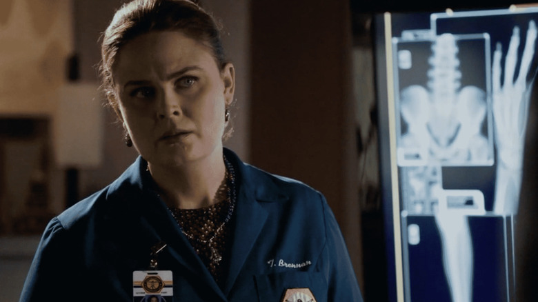 Temperance Brennan (Emily Deschanel) is concerned about a case in Bones