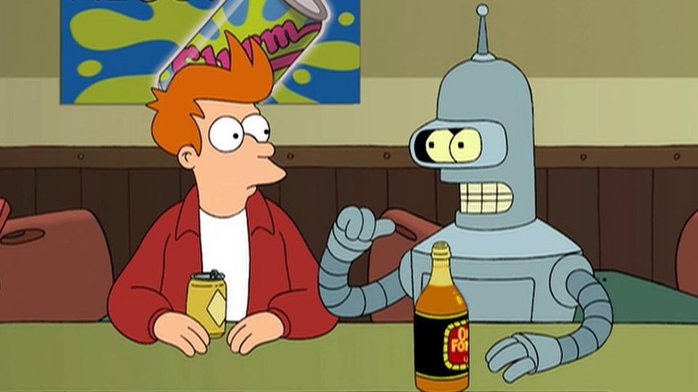 Fry and Bender at a bar on Futurama