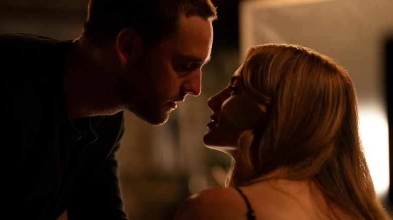 Stephen and Lucy about to kiss in the near darkness on Tell Me Lies