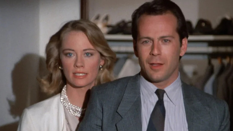 Cybill Shepherd's Maddie and Bruce Willis' David in a rare moment of agreement on Moonlighting.
