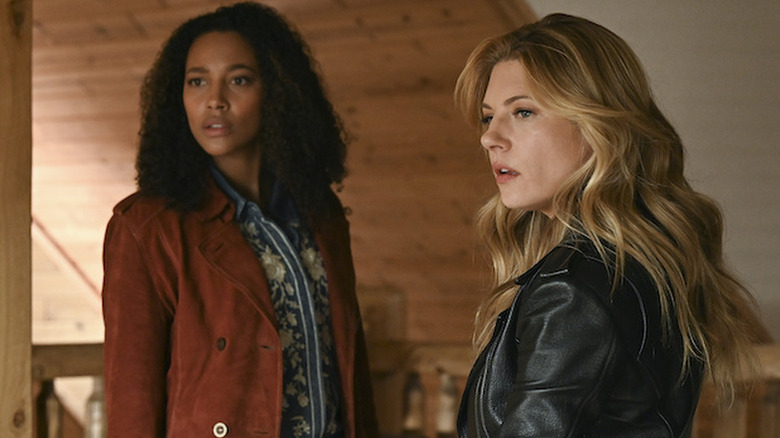 Cassie standing next to Jenny in Big Sky