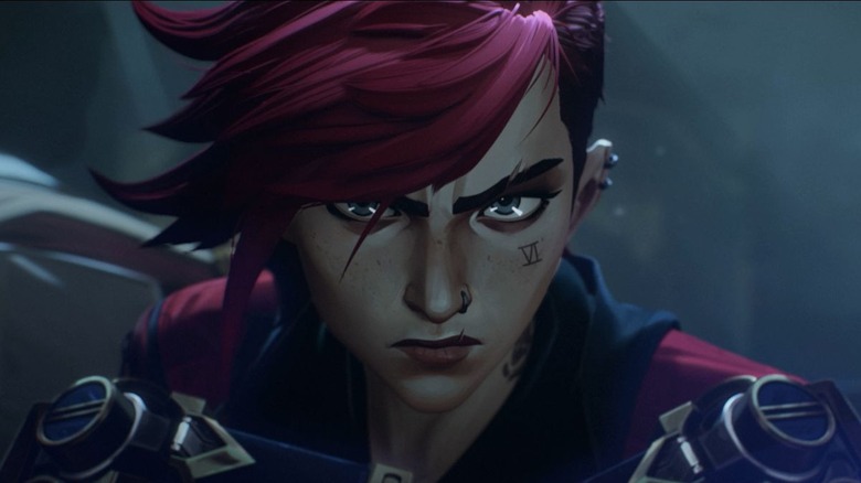 Vi looking fierce, close-up