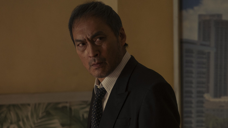 Ken Watanabe as Hiroto Katagiri looking very concerned in Tokyo Vice
