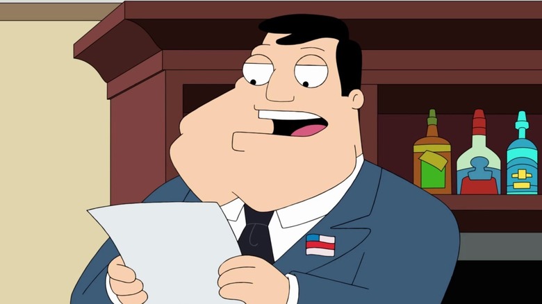 Stan Smith reads a note on "American Dad."