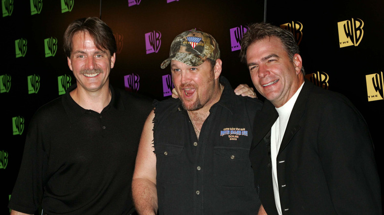 "Blue Collar" TV stars Jeff Foxworthy, Larry the Cable Guy, and Bill Engvall on the red carpet.