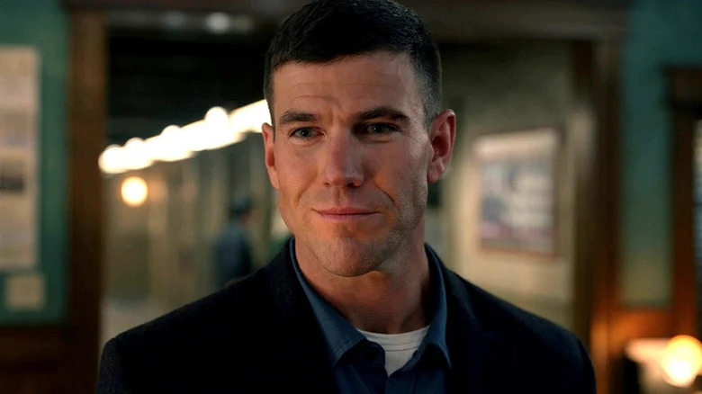 Austin Stowell's Leroy Jethro Gibbs smiling on NCIS: Origins