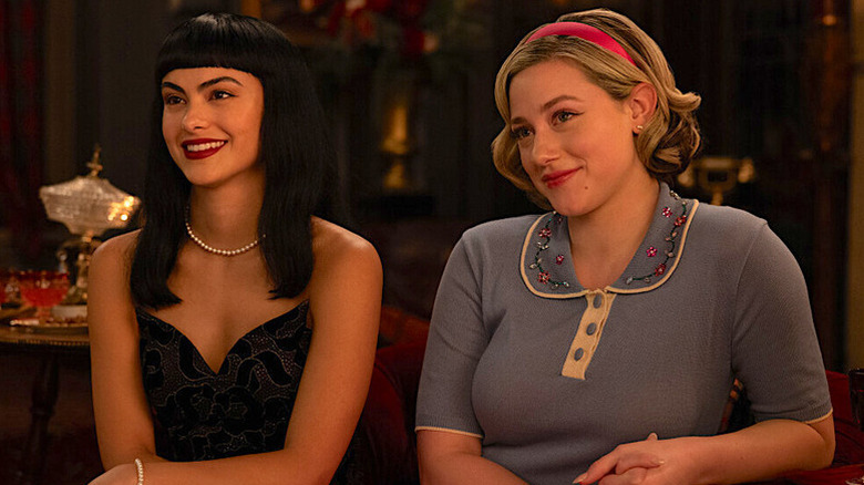 Camila Mendes as Veronica and Lili Reinhart as Betty in '50s outfits in Riverdale