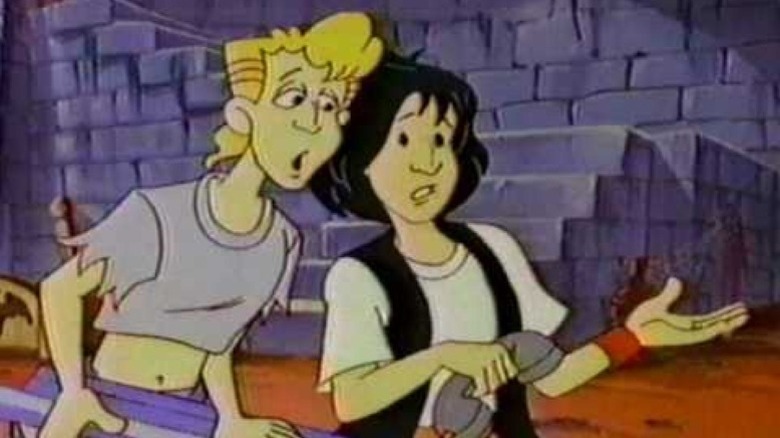Bill and Ted look as confused as usual in the animated Bill and Ted's Excellent Adventures.