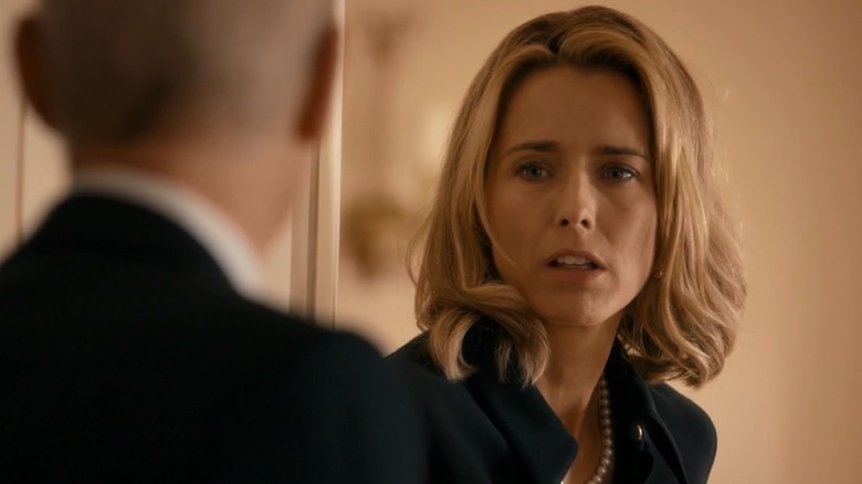 Téa Leoni as Elizabeth looking startled in Madam Secretary