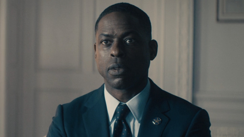 Sterling K. Brown as Xavier looking sullen in Paradise