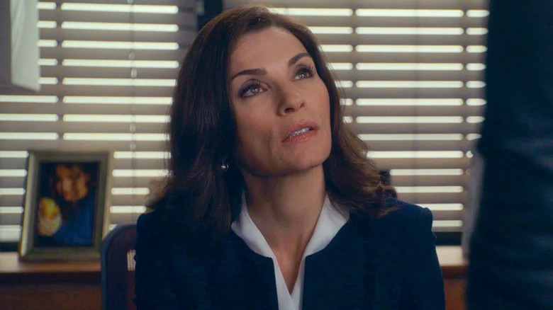 Julianna Marguiles as Alicia looking up in The Good Wife