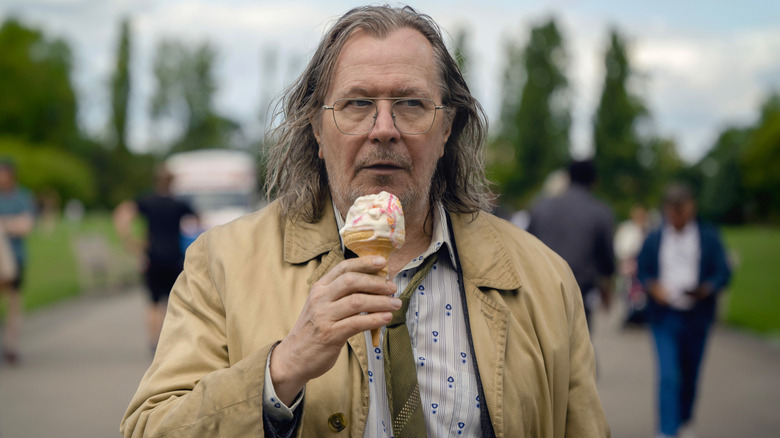 Jackson Lamb (Gary Oldman) eating ice cream in Slow Horses