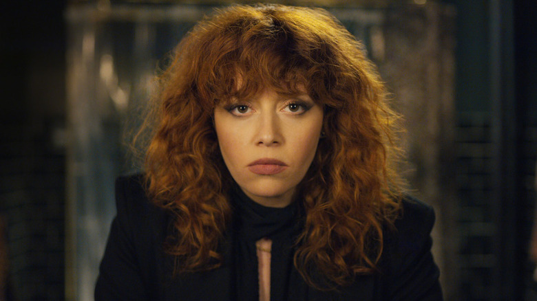 Natasha Lyonne as Nadia staring ahead at the camera in "Russian Doll."