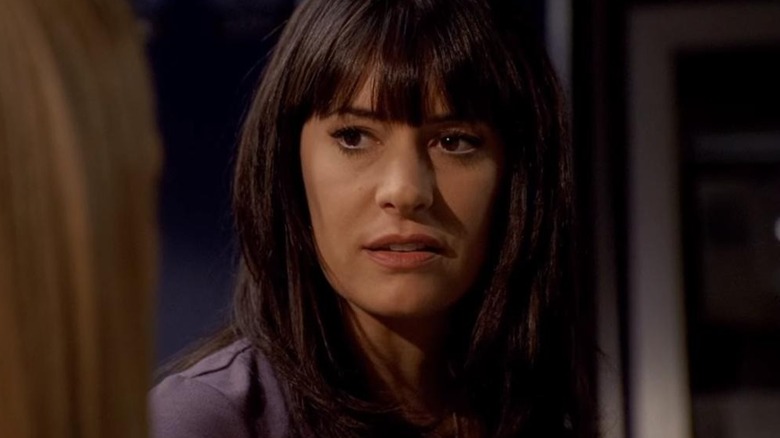 Paget Brewster as Emily Prentiss looking serious in Criminal Minds