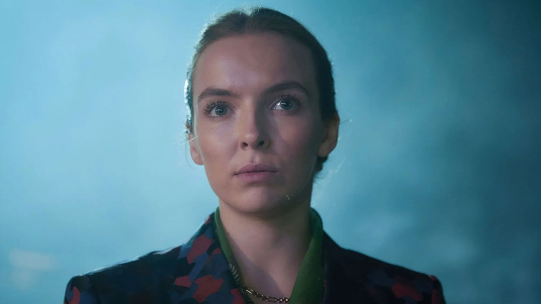 Jodie Comer as Villanelle looking ahead in Killing Eve