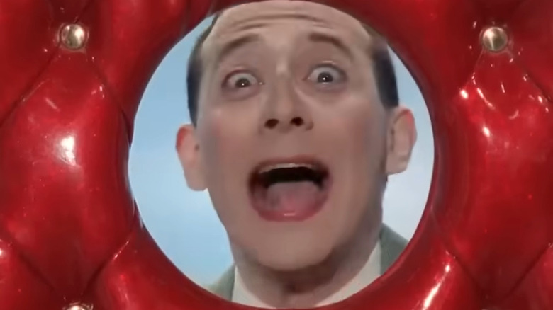 Pee-Wee Herman (Paul Reubens) screaming on Pee-Wee's Playhouse
