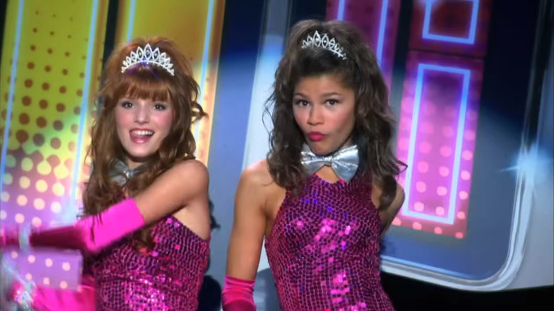CeCe (Bella Thorne) and Rocky Blue (Zendaya) performing on stage on Shake It Up